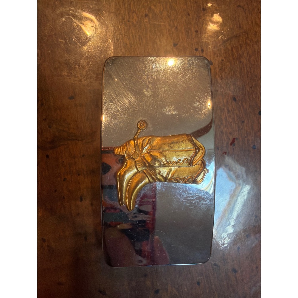 Vintage Cowboy Boots Belt Buckle Silver Gold Tone Western Rodeo Rectangular - Picture 2 of 4